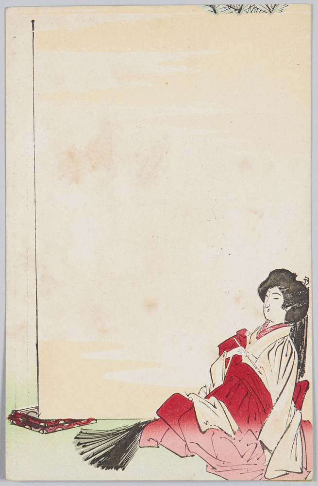 作品画像:筆を持つ女性
