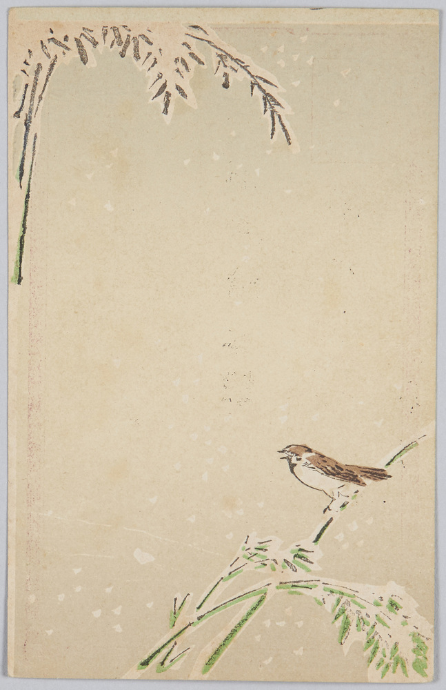 作品画像:雪中竹に雀