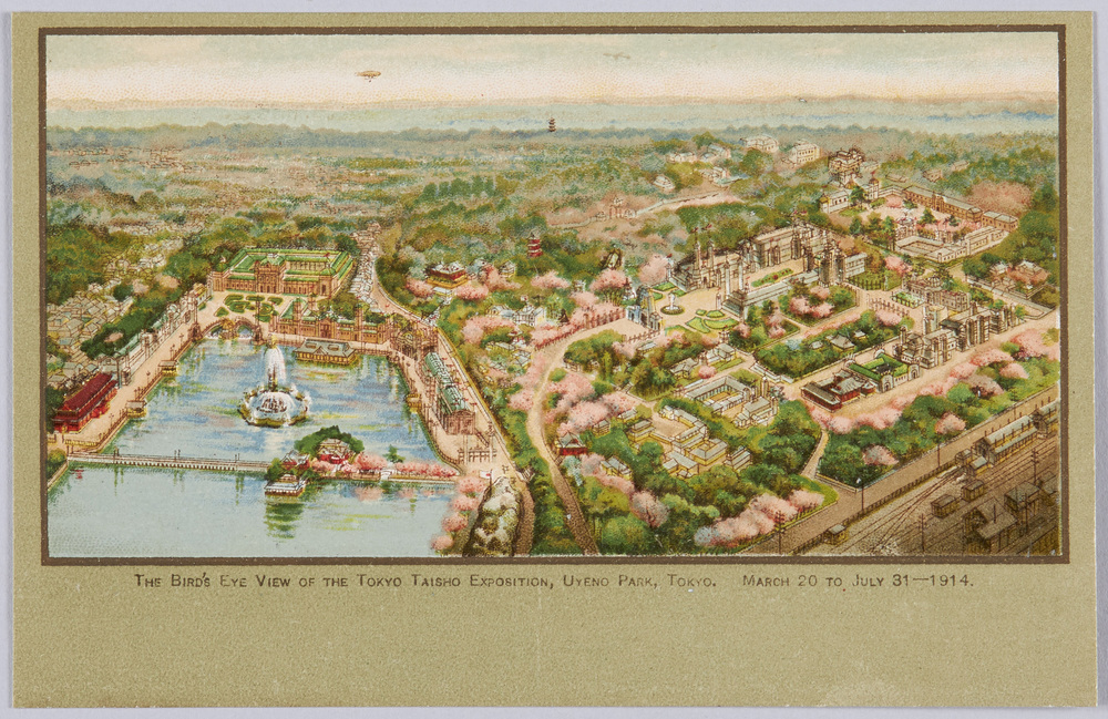 作品画像:THE BIRD’ S EYE VIEW OF THE TOKYO TAISHO EXPOSITION, UYENO PARK