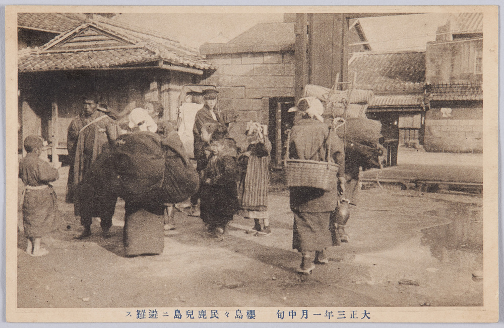 作品画像:大正三年一月中旬桜島大噴火絵葉書