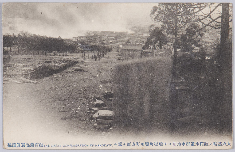 作品画像:大火当時ノ函館水道配水地前ヨリ船場町豊川町方面ヲ望ム