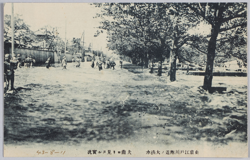 作品画像:東京江戸川附近ノ大洪水大曲ヨリ見タル実況