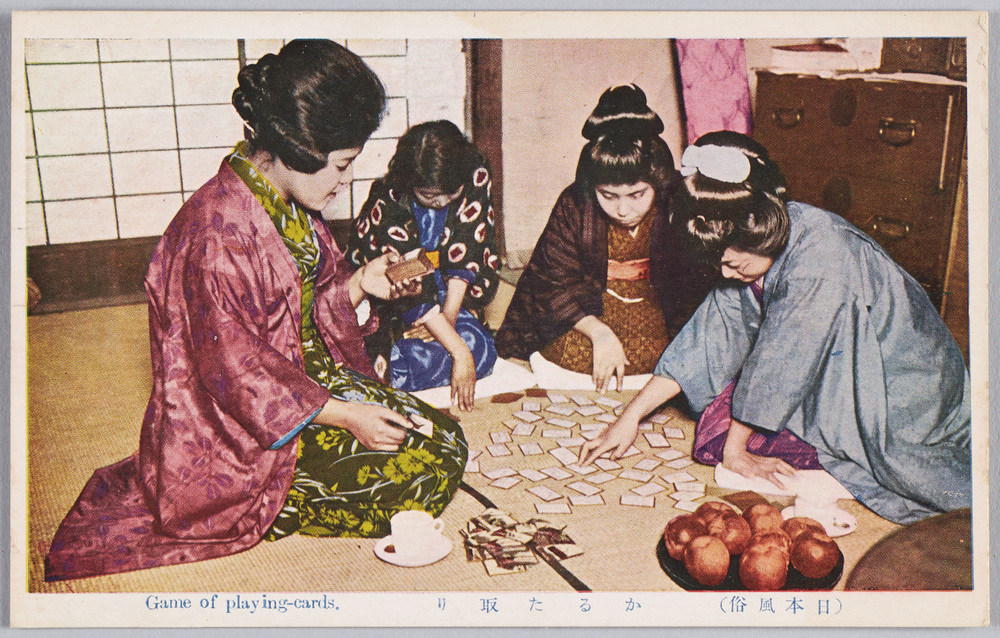 作品画像:(日本風俗)かるた取り