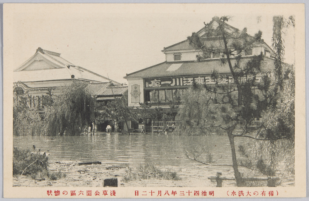 作品画像:(稀有の大洪水)明治四十三年八月十二日浅草公園六区の惨状