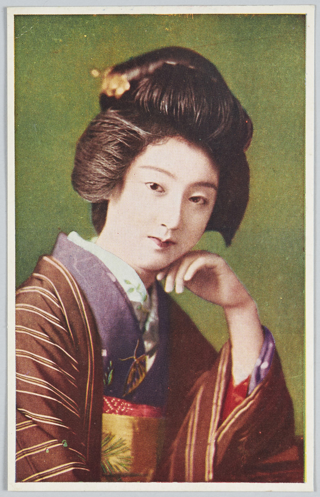 作品画像:頬杖をつく和装女性