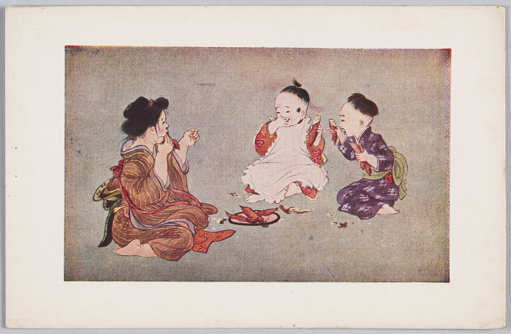 作品画像:子供のいたずら (1)芋を食べ散らかす