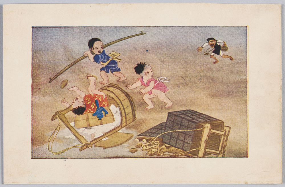 作品画像:子供のいたずら (3)桶を壊す