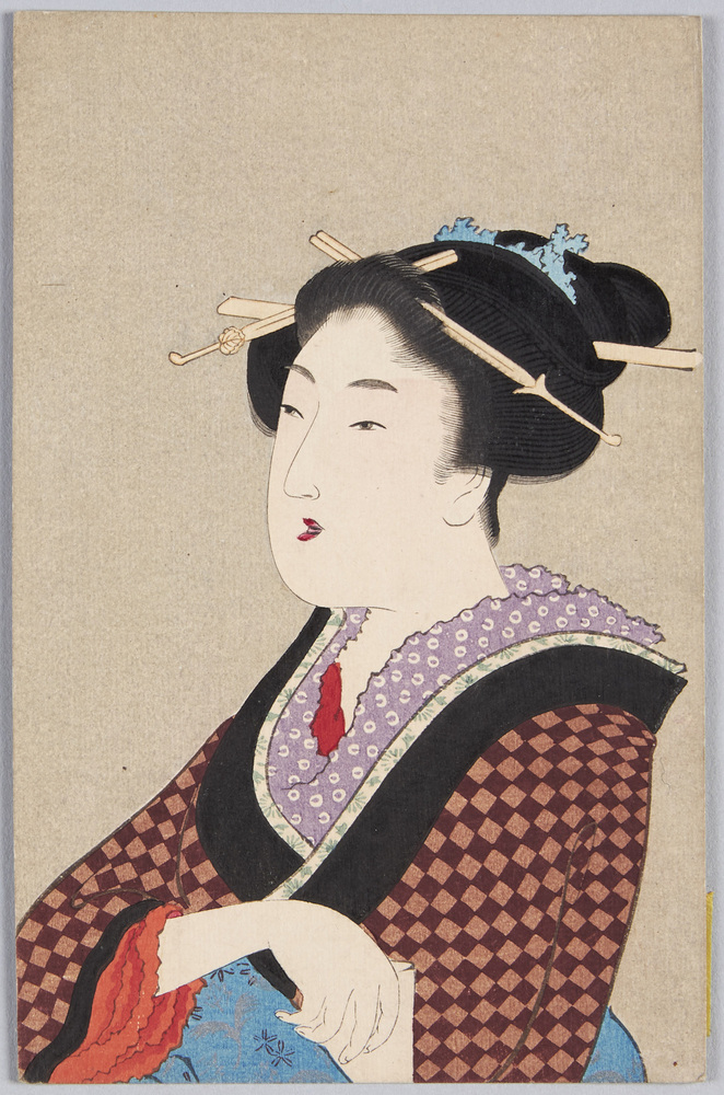 作品画像：[懐紙を持つ和装女性]