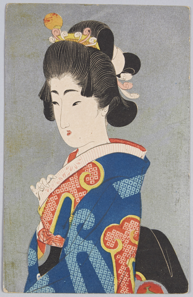 作品画像：[袂を直す和装女性]