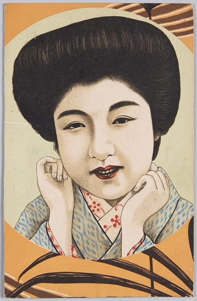 作品画像:頬杖をつく和装女性