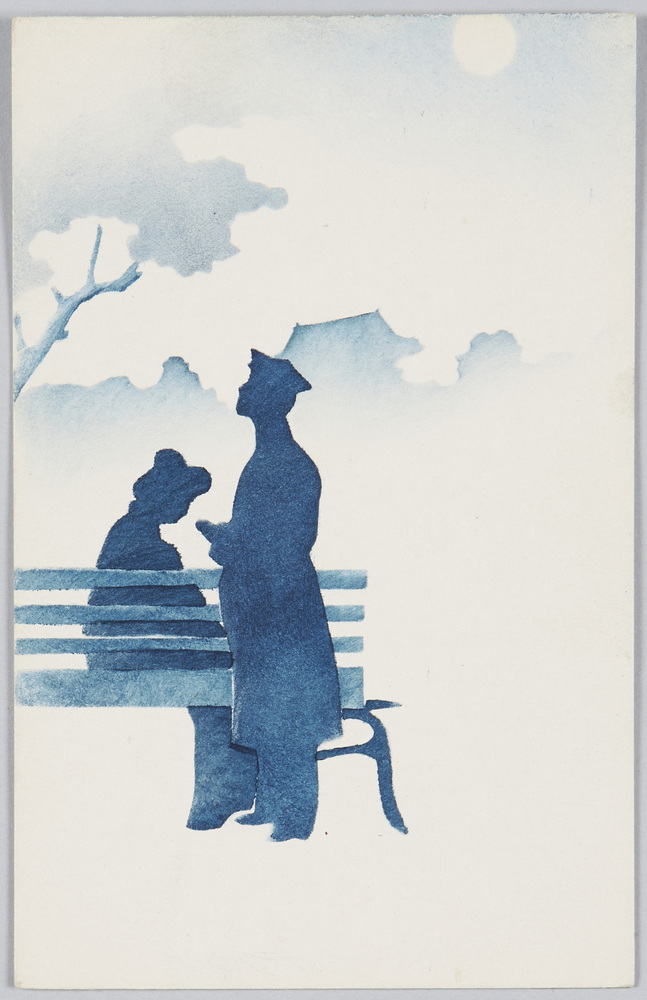 作品画像:月下の男女