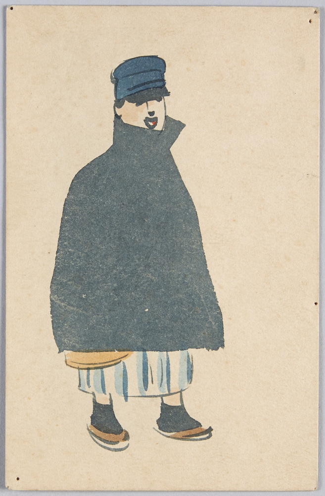 作品画像:マントを着た男子学生