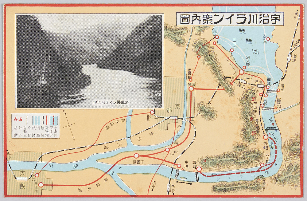 作品画像:宇治川ライン案内図 宇治川ライン屏風岩