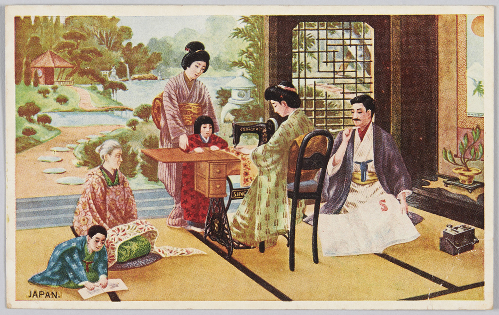 作品画像:高等シンガー手廻しミシン (広告)