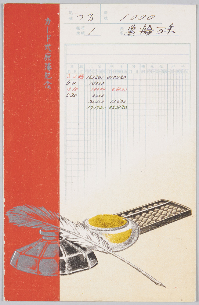 作品画像:カード式原簿紀念