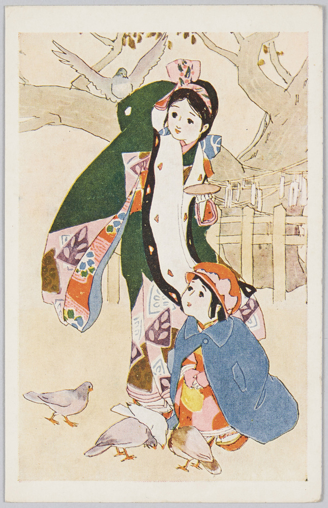 作品画像:二人の少女と鳩