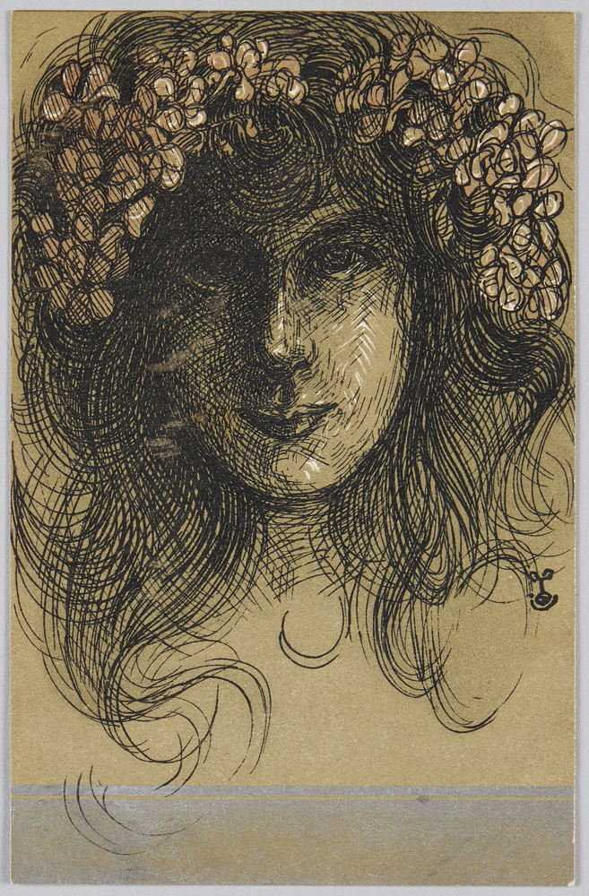 作品画像:花飾りの女性