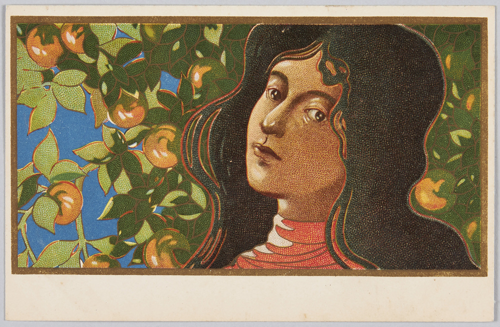 作品画像:女性と黄色い実のなる木