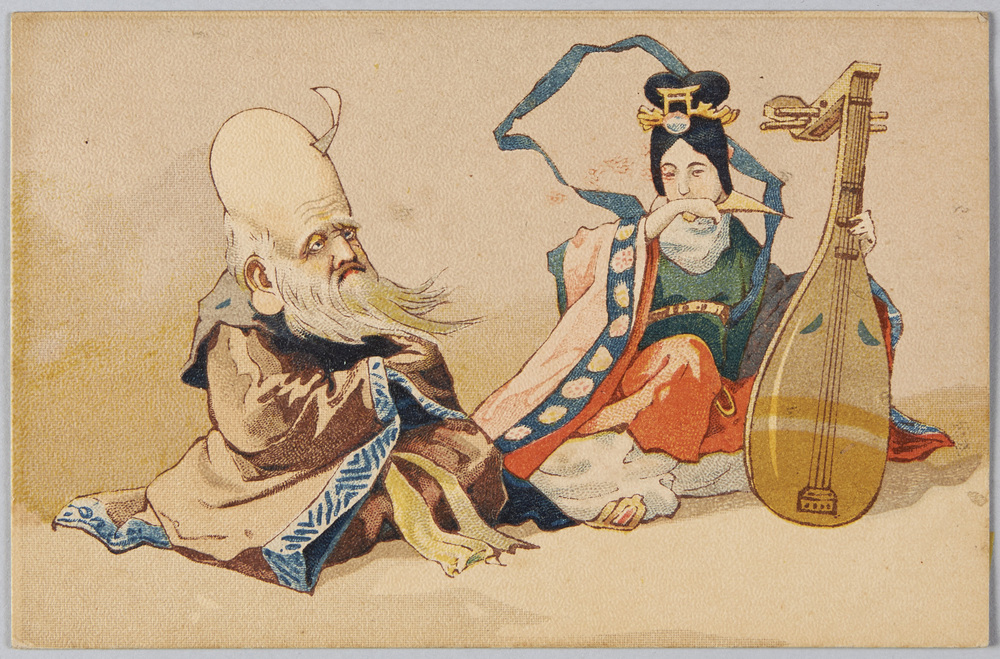 作品画像:弁財天と福禄寿