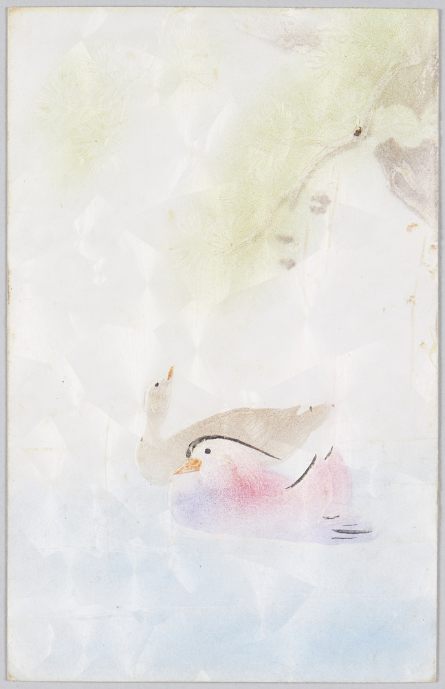 作品画像:つがいの鴛鴦 (和紙型押)