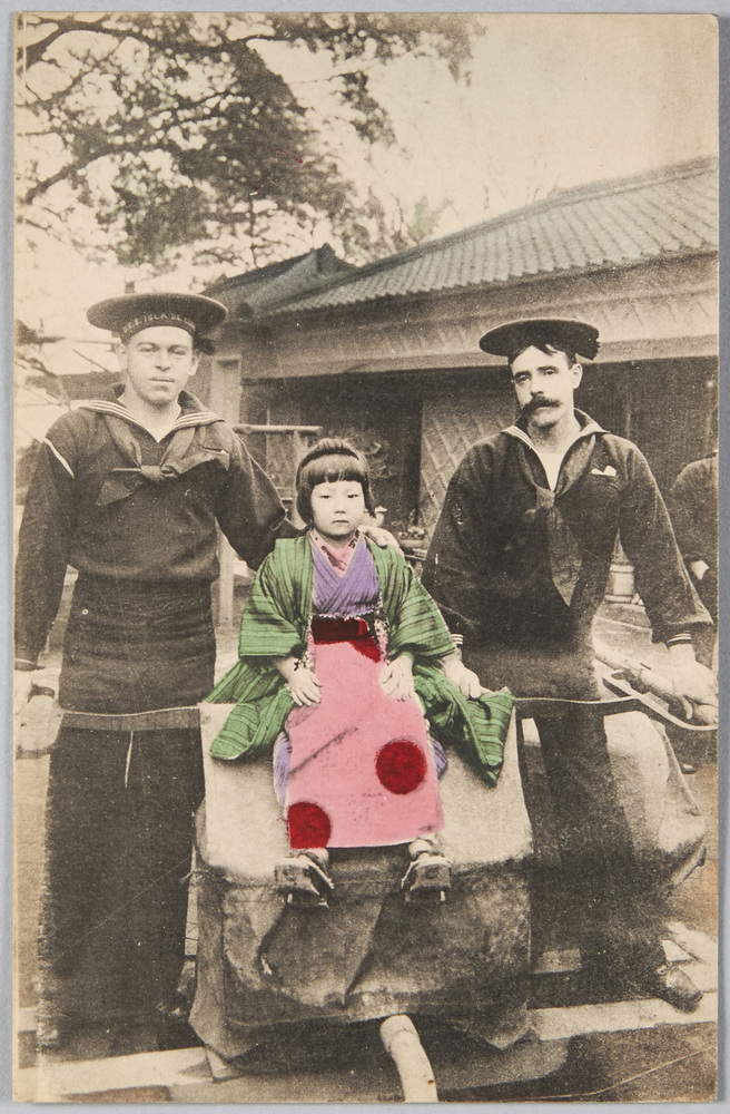 作品画像:横浜 外国人水兵と日本の子供