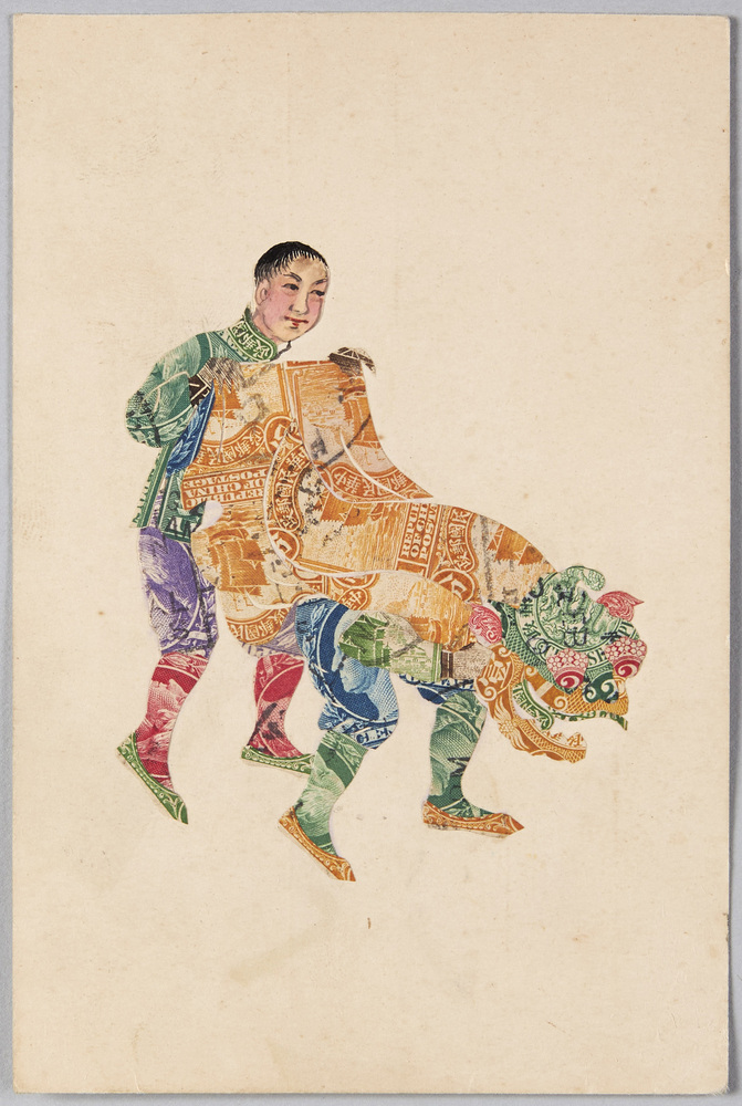 作品画像:中国貼り絵 絵葉書