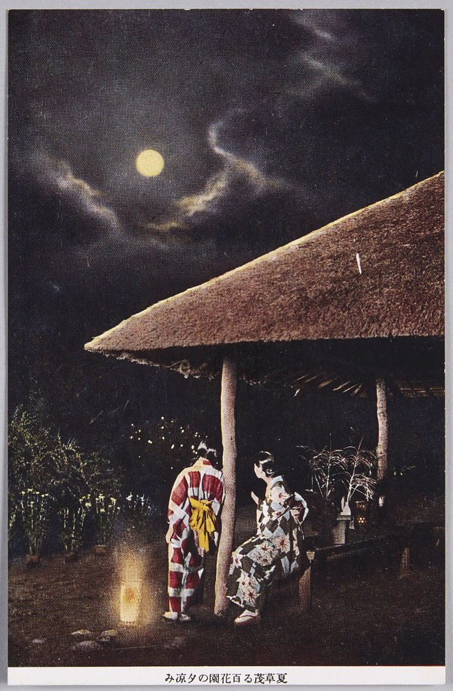 作品画像:夏草茂る百花園の夕涼み