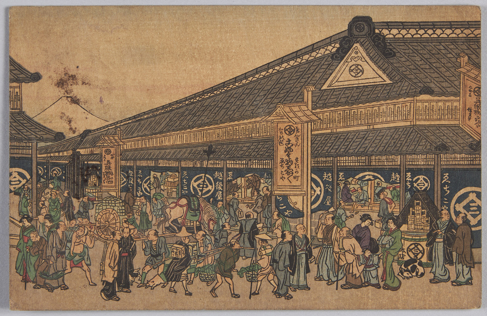 作品画像:越後屋呉服店 店先