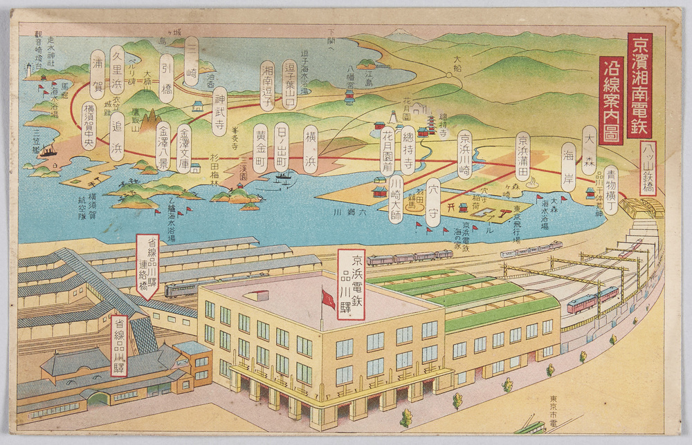 作品画像:京浜湘南電鉄 沿線案内図