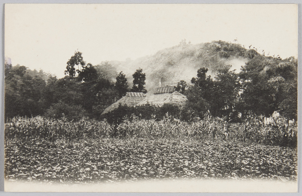 作品画像:風景 (麦わら屋根の家2軒)