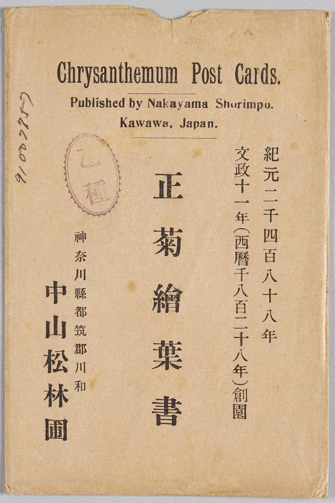作品画像:中山松林圃 正菊絵葉書 袋
