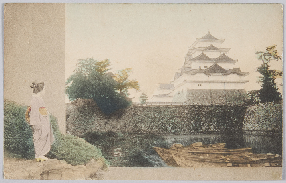 作品画像:名古屋城の天守閣と日本女性
