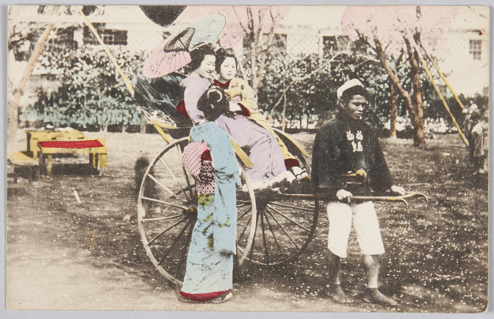 作品画像:人力車に乗る女性達