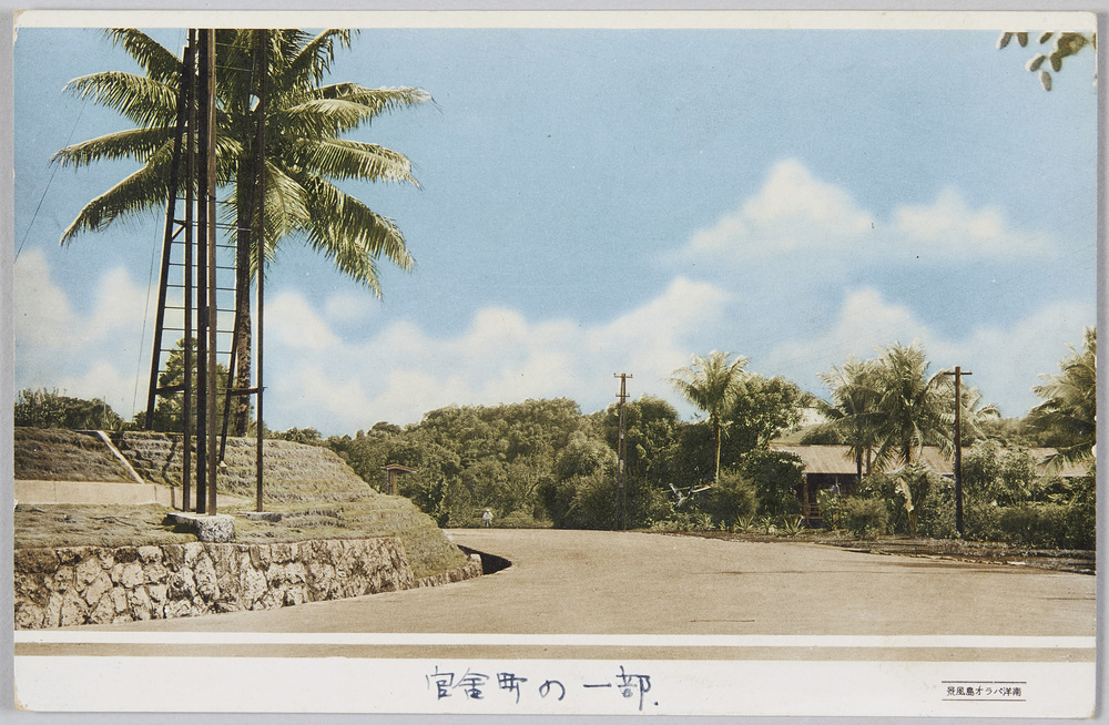 作品画像:南洋パラオ島風景 官舎町の一部