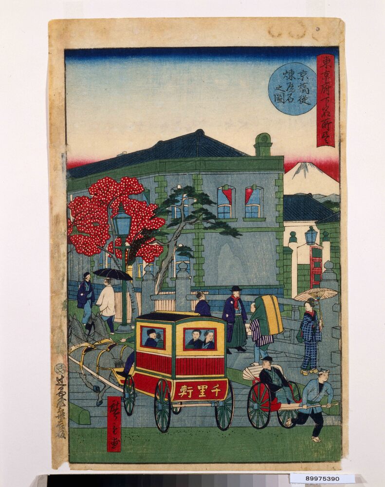 作品画像:東京府下名所尽 京橋従煉瓦石之図
