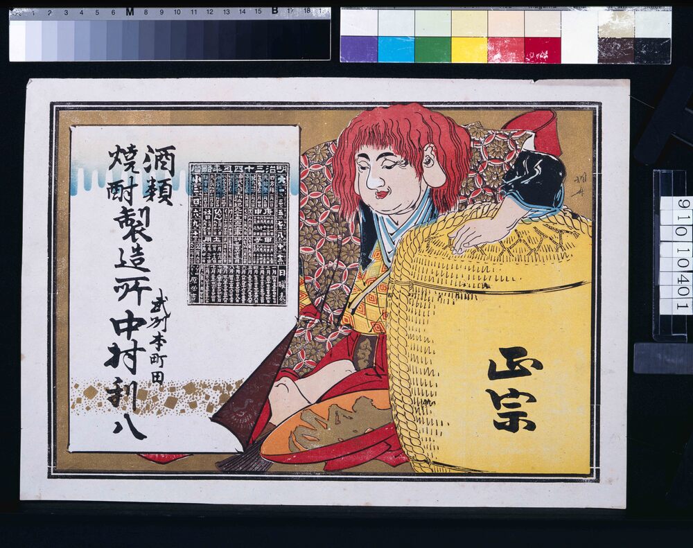 作品画像:中村利八(酒類焼酎製造所、明治三十四年略暦付)
