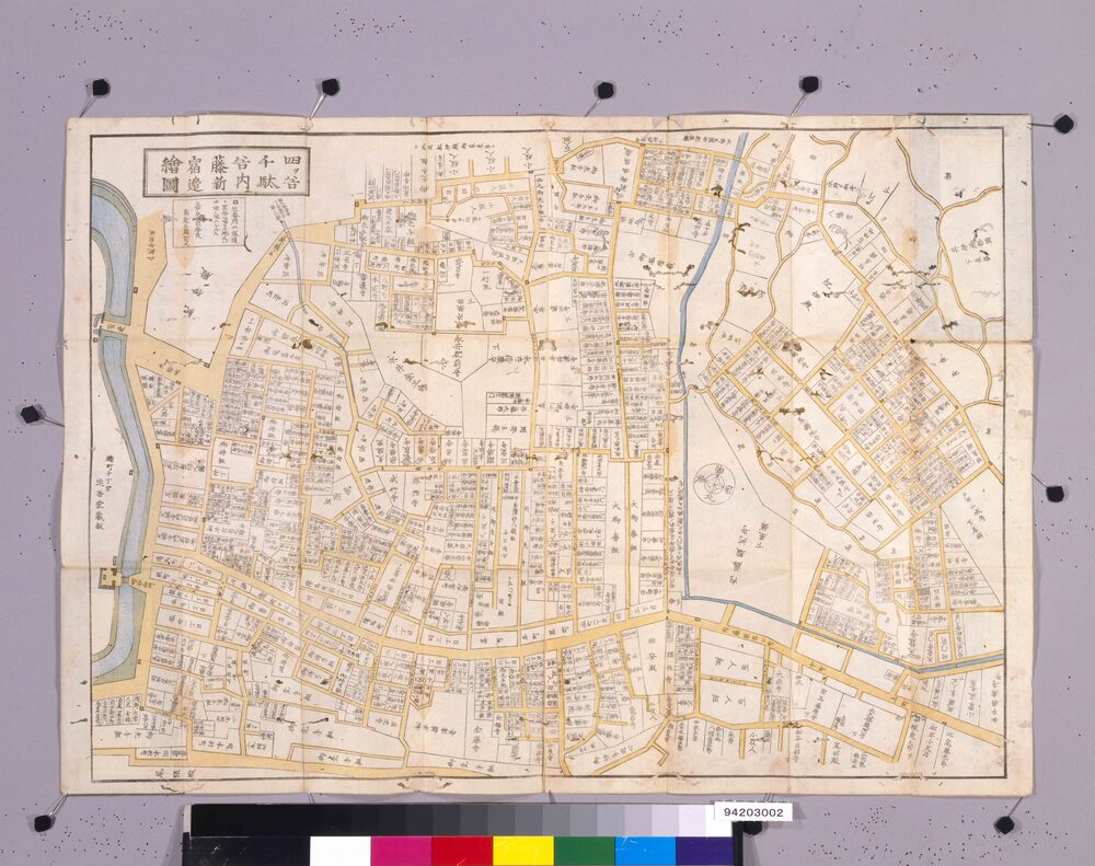 作品画像:近江屋版江戸切絵図 四ッ谷千駄ヶ谷辺図