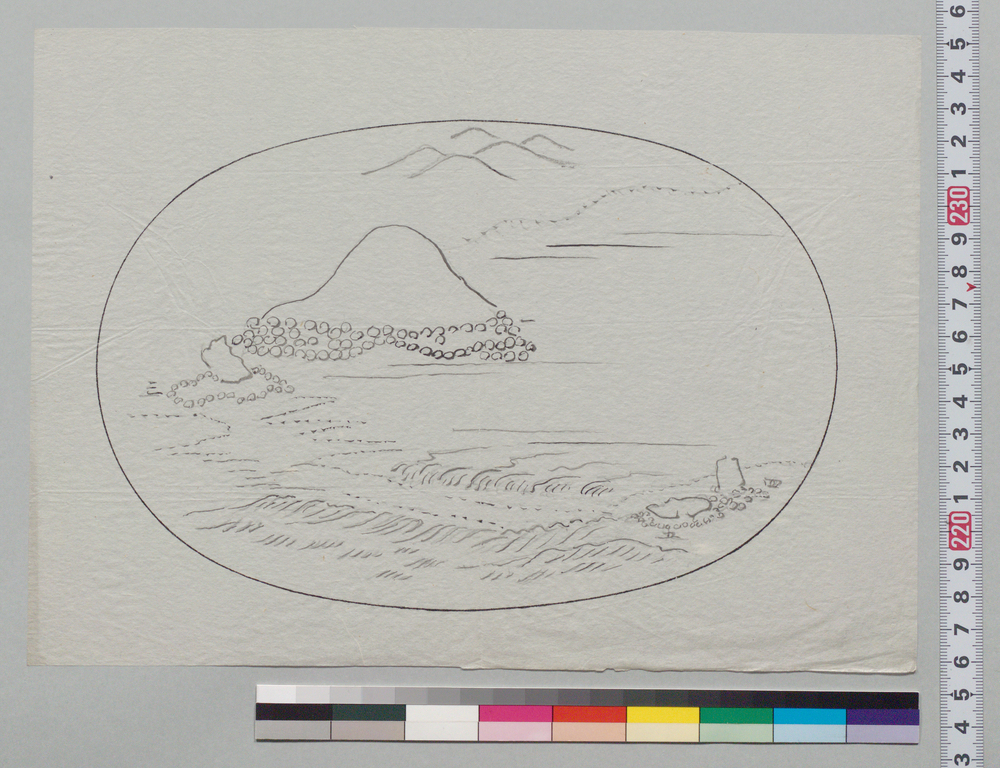 作品画像:盆景下絵 海辺