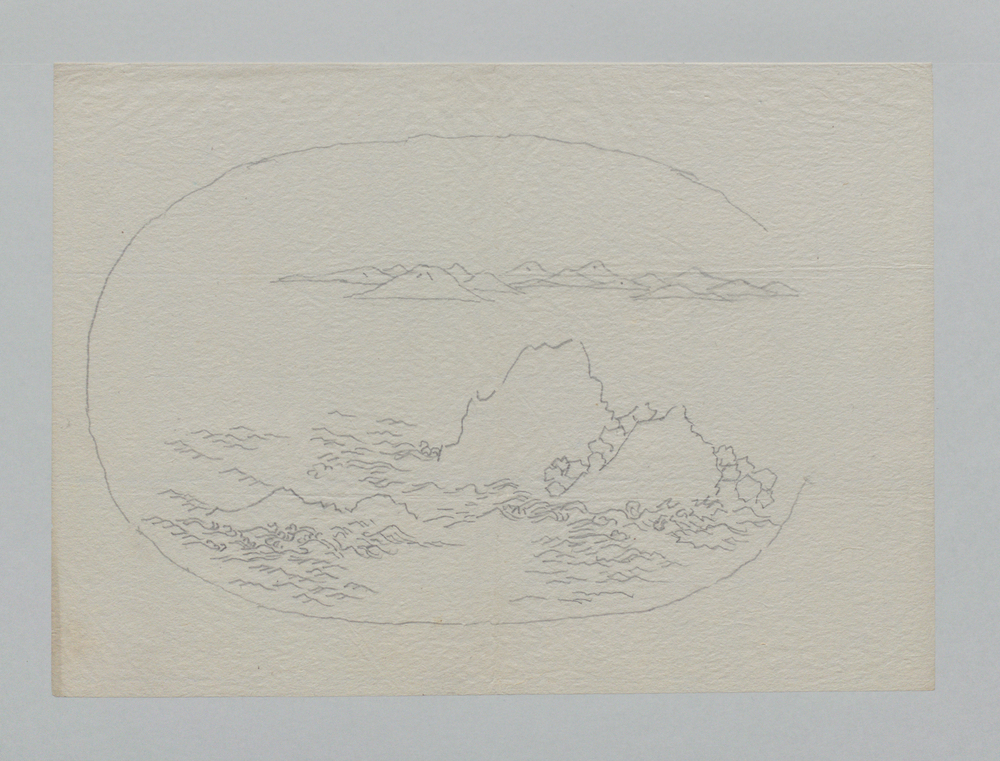 作品画像:盆景下絵 萩の浦