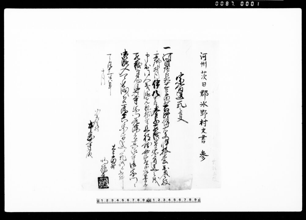 作品画像:河内国茨田郡氷野村文書
