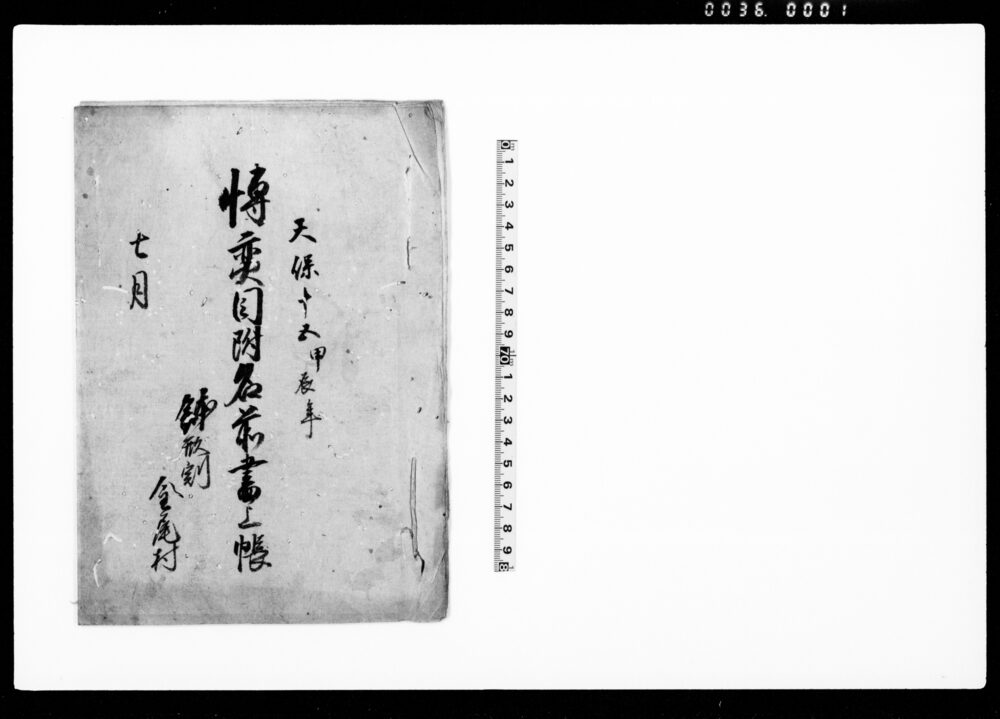 作品画像:博奕目附名前書上帳