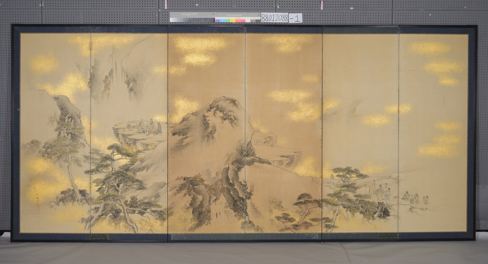 作品画像:楼閣山水図屏風