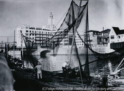 作品画像:築地河岸風景