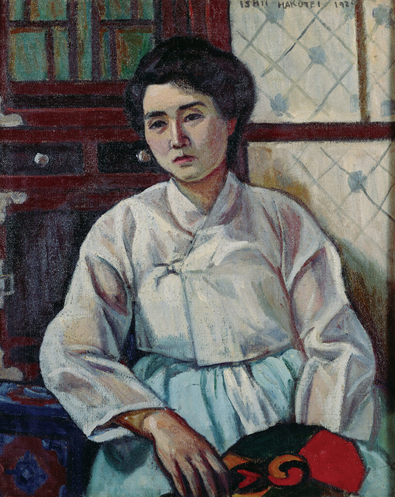 作品画像：団扇を持てる女
