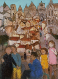 作品画像:建物と人々と B