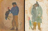 作品画像：シャモのオス［裏：闘鶏師］