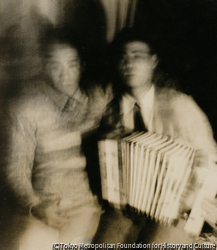 作品画像:楽器を持つ二人の男