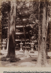 作品画像:寺近くの五重塔(増上寺)、東京