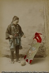 作品画像:(凧と男性)