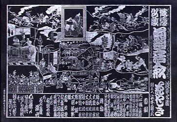 作品画像:興行チラシ(俳優似顔菊細工活人形 浅草公園花やしき安本亀八)